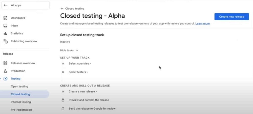 Closed Testing for Play store